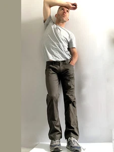 Drykorn For Beautiful People Chinos W33" L29" Trousers Dark Khaki Green Satin - Picture 1 of 18