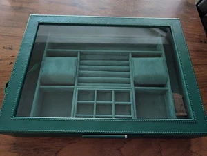 Joyero Sophia POTTERY BARN con ventana-verde bosque-DEFECTO - Imagen 1 de 8