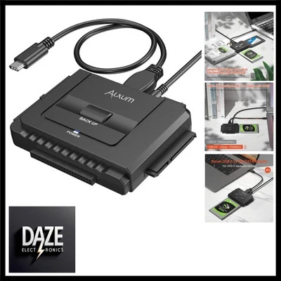 IDE SATA Adapter 3,5 2,5 USB C Konverter mit Netzschalter Netzteil - Bild 1 von 4