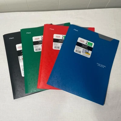 2-Pocket Folder, 4 Pack, Plastic Folder with Stay-Put Tabs and Prong Fasteners  Foto 1 de 4