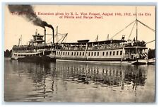 The Picnic And Excursion S.L. Von Fossen Peoria And Barge Pearl IL Postcard