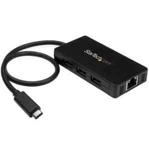 StarTech HB30C3A1GE 3-Port USB-C Hub with Gigabit Ethernet - USB-C to 3x USB-A - Picture 1 of 12