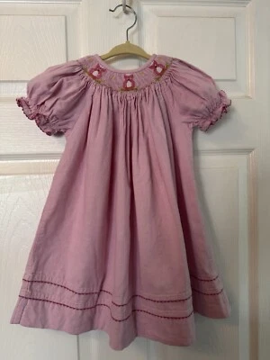 VIVE LA FETE Smocked Bishop Dress Pink Owls Size 24 Months  - Image 1 of 4