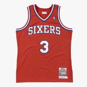 Allen Iverson Red Philadelphia 76ers Mitchell & Ness Authentic Road Jersey 02/03 - Picture 1 of 4