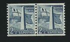 US, #1056 Bunker Hill  Monument Coil Pair,  XF,  MNH