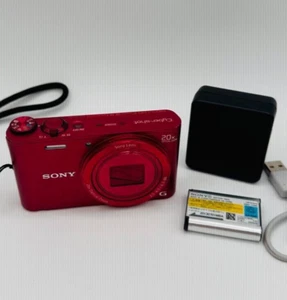 Sony Cyber Shot DSC-WX300 18.2MP 20x Compact Digital Camera Red F/S From Japan - Picture 1 of 10