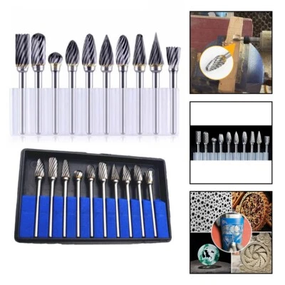 Superior Tungsten Carbide Burr Set 10PCS Die Grinder Rotary Tool Rasp Bits Kit - Image 1 of 3