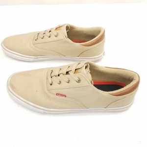 Levi's Turner Nappa Denim Canvas Shoes Casual Khaki Jean Fashion Sneaker Size 12 - Picture 1 of 6