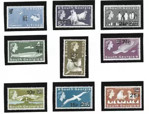 Falkland Islands, South Georgia 1977, Decimal overprint of 1972, set 9 unmounted - Picture 1 of 1
