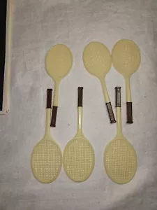 Vintage Wilton Cake Topper Party Favors Sugar Plum 6.5" Tennis Rackets Lot of 6 - Picture 1 of 11