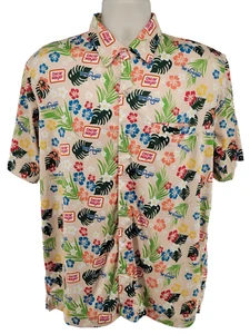 Oscar Mayer Kroger Racing Hawaiian Shirt Size M Floral Cruise Tropical Night - Picture 1 of 9