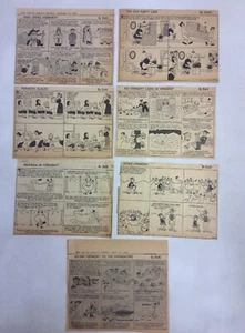 Lot Of 7 Francis Dahl Boston Herald Vermont Themed Cutout Newspaper Comic Strips - Picture 1 of 9