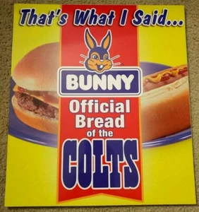 RARE INDIANAPOLIS COLTS / BUNNY BREAD SIGN - ORIGINAL RCA DOME - Bild 1 von 3
