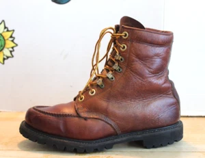 Vintage Town & Country Men's Work Vibram Boots, Brown Leather. US Size 10.5 M. - Picture 1 of 11