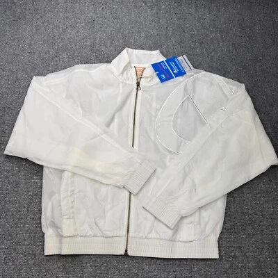 全新 Champion 夹克女式超小号白色风衣反向编织拼色 — 第 1/4 张图片