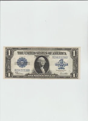 1923 $1 One Dollar Silver Certificate Note Horse Blanket Large Size Banknote. - Image 1 of 4