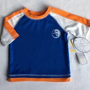 Water shirt Size 6 Months UV 45 UVP Blue beach pool sun top cover up Short Sleev - Picture 1 of 11