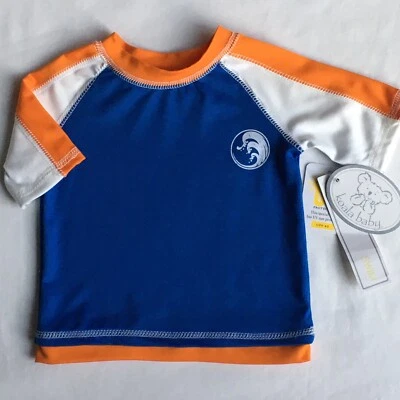 Camisa de Agua Talla 6 Meses UV 45 UVP Azul Playa Piscina Sol Top Cubrir Manga Corta Foto 1 de 4