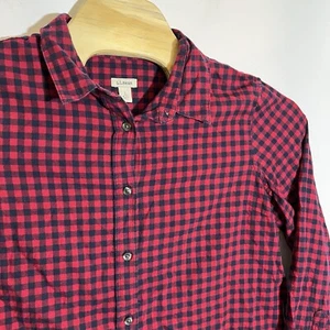 LL Bean Women’s L Gingham Lightweight Organic Cotton Button Down Flannel Shirt - Picture 1 of 6