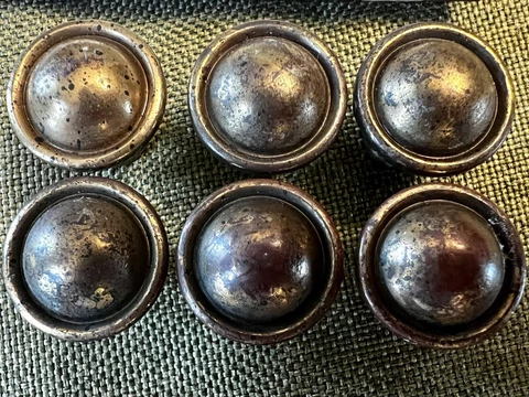 6 Solid Brass Antique reclaimed 3/4"dia Knobs Drawer Pulls Cabinet Ethan Allen Cover