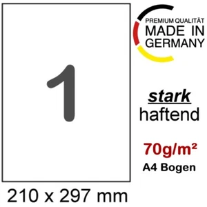 25 Blatt A4 selbstklebendes Papier 210x297 Format wie Herma 4428 Zweckform 6119 - Bild 1 von 5