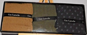 GUY LAROCHE DRESS SOCKS 3 PAIR GIFT BOX SET MEN'S STANDARD SIZE VTG Y2K NEW - Picture 1 of 6