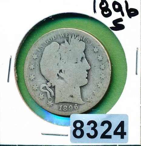 BARBER LIBERTY HALF - 1896-S -  SCARCE DATE - #8324 - LOW GRADE BUY Cover