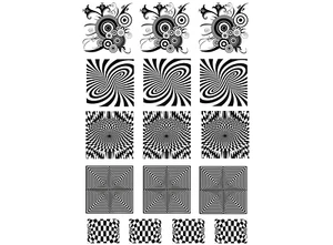 Calcomanías de vidrio fundido negro de 1 pulgada Optical Illusions 16 piezas - Imagen 1 de 1