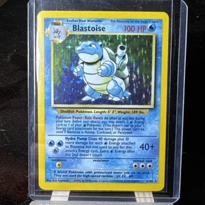 Pokemon Blastoise Shadowless Base Set Holo Raro 2/102 UX1719 1999 - Imagen 1 de 4