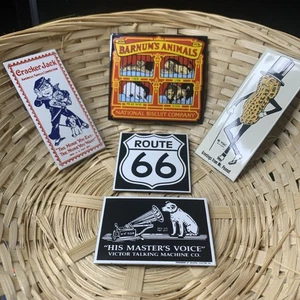 VTG Metal Fridge/Locker Magnet Lot Mr Peanut Cracker Jack Barnums Animal RT#66 - Picture 1 of 9