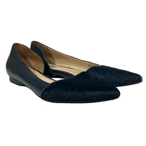Cole Haan D’Orsay Flats Pointed Toe Navy Blue Calf Hair Amalia Women’s 7M - Picture 1 of 16