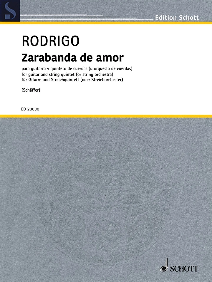 Joaquin Rodrigo Zarabanda De Amor Classical Guitar String Quintet Score & Parts - Image 1 of 1