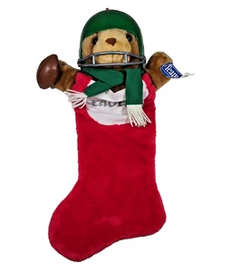 NFL Eagles Stocking Teddy Bear Vintage Christmas Kelly Green Helmet NWT 1993 - Picture 1 of 6
