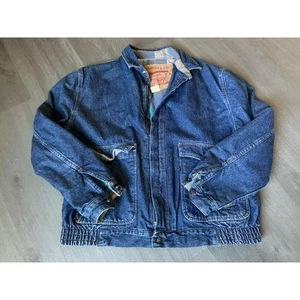 Levi Strauss Herren L Vintage Rare Flanell Gefüttert Denim Bomber Jacke 80er 90er Rare - Bild 1 von 8