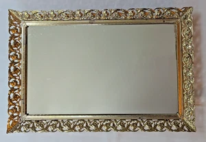 Specchio vanità fattoria filigrana oro Ormolu comò vassoio profumo nucleo cottage - Foto 1 di 21