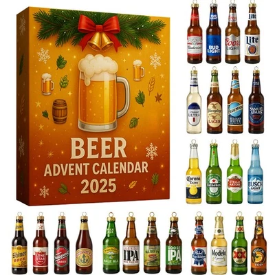 2025 Christmas Beer Advent Calendar 24 Day Countdown Blind Box Xmas Tree Gifts - Image 1 of 4