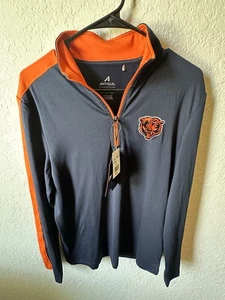 Men’s Small Chicago Bears ANTIGUA 1/4 Zip Navy Performance Light Jacket NWT - Picture 1 of 4