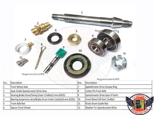 Front Shaft Axle Bearings For Vespa VLB VSD Sprint Rally GT 10 Inches - Bild 1 von 9