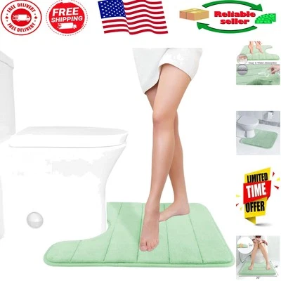 Ultimate Comfort U-Shaped Toilet Bath Mat 24 x 20 - Soft and Stylish Pale Green - Image 1 of 4