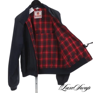 #1 MENSWEAR Baracuta Navy Blue Red Tartan Lined G9 Harrington Jacket Coat 46 NR - Imagen 1 de 8