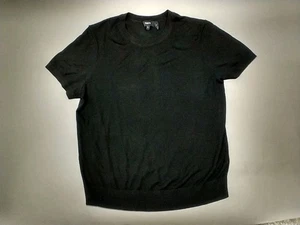 THEORY Top Damen Regal Wolle XL schwarz tailliert Kurzarm Wollmischung - Bild 1 von 8