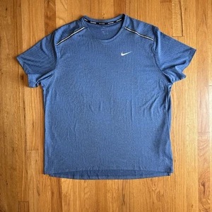 Nike Dri-Fit Breathe Camisa para Correr Ajuste Reflectante Hombres Talla XL Azul Gimnasio Atlético - Imagen 1 de 9
