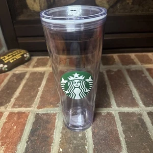 Bicchiere Starbucks Cold Cup trasparente Venti da viaggio senza logo paglia - 24 oz - Foto 1 di 7