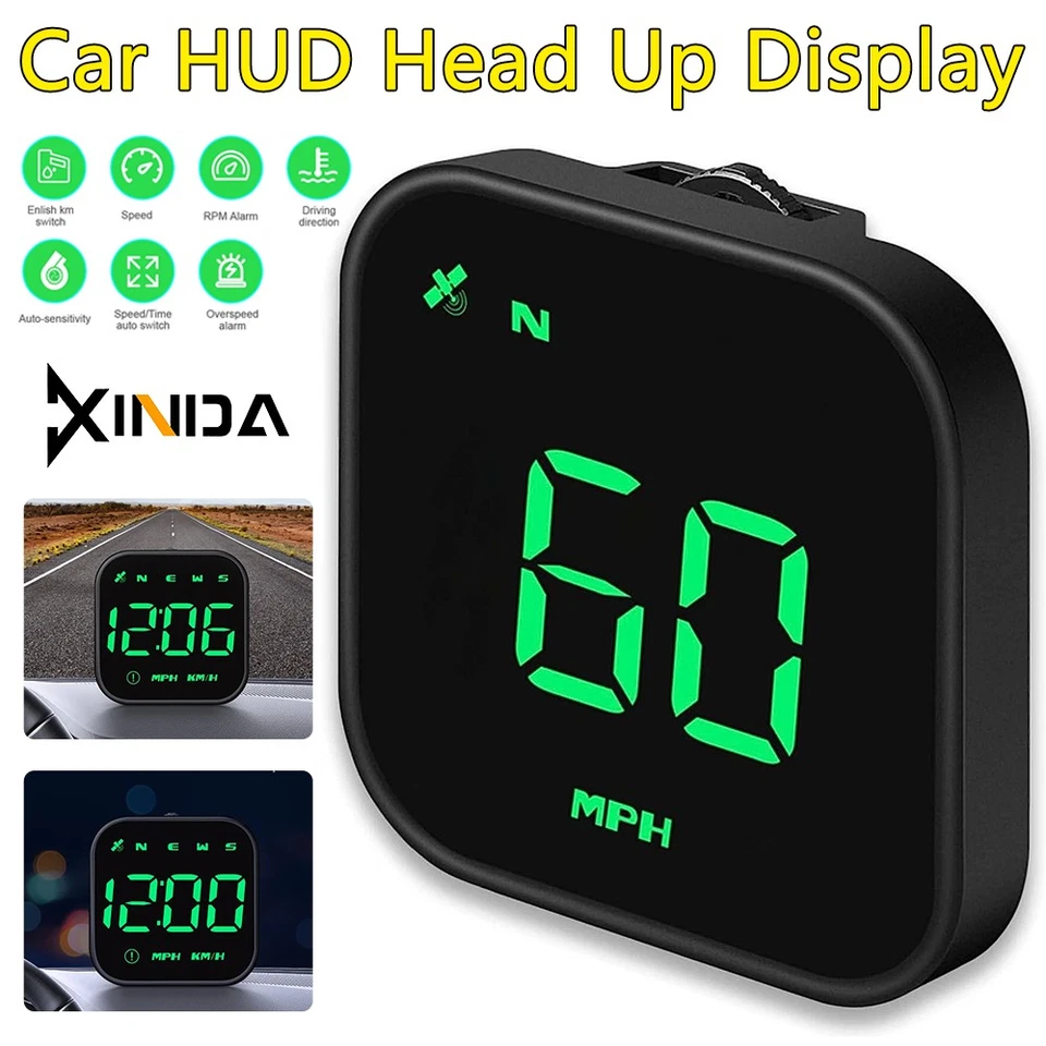 Speedometer MPH KMH GPS Head Up Display Digital Compass Car HUD Overspeed Alarm - image 1 of 4