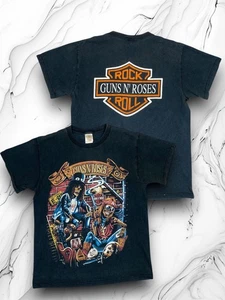 Camiseta Vintage Años 2000 Guns N' Roses 'Harley' Hard Rock Band, Talla M, Negra, Rara - Imagen 1 de 22