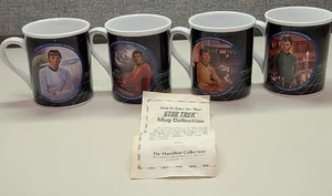 Vintage Hamilton 4 Pcs Star Trek Mug Collection (Spock, Sulu, Scotty, & McCoy) - Imagen 1 de 1