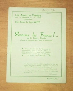 NIORT PROGRAMME SPECTACLE SERRONS LES FRANCS JEAN NAZET LES AMIS DU THEATRE 1947 - Picture 1 of 3