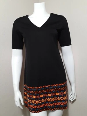 Mini Vestido Plenty by TRACY REESE Negro con Dobladillo Estampado Suroeste Talla 2 P Pequeño Foto 1 de 4