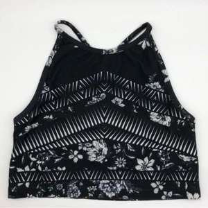 Betsey Johnson Performance Longline Sports Bra Crop Top Yoga Pulates Black S - Picture 1 of 6