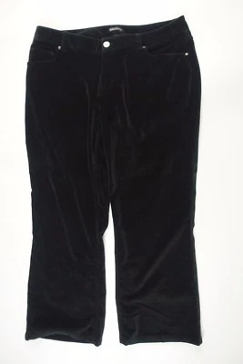 Tahari Black Velour Pants Womens 12 stretch straight leg - Image 1 of 4